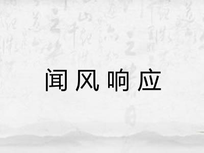闻风响应