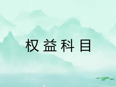 权益科目 权益科目