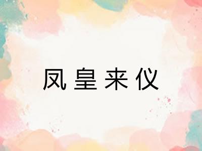 凤皇来仪 凤皇来仪