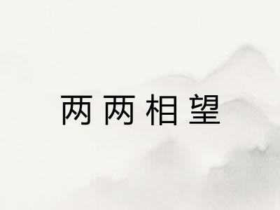 两两相望 两两相望
