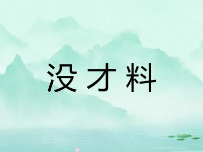 没才料 没才料