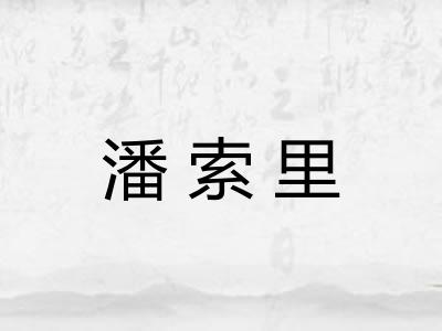 潘索里