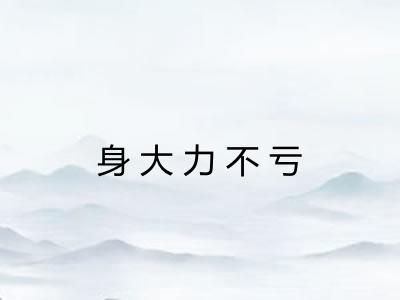 身大力不亏 身大力不亏