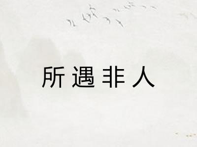 所遇非人 所遇非人