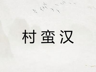 村蛮汉 村蛮汉