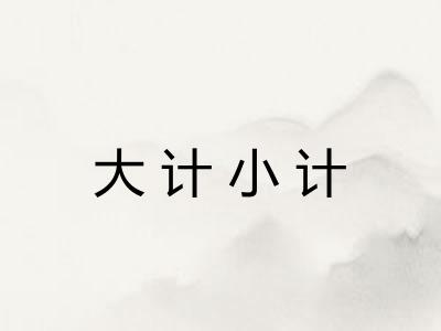 大计小计 大计小计