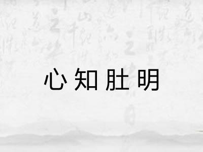 心知肚明