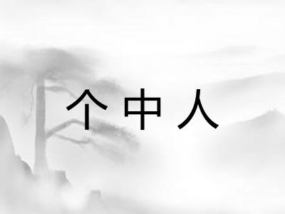 个中人 个中人