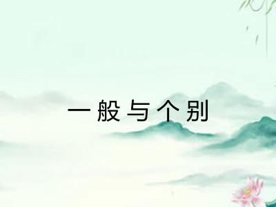 一般与个别