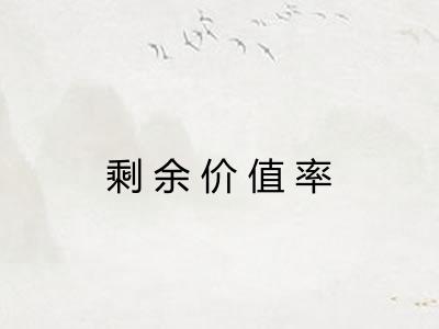 剩余价值率