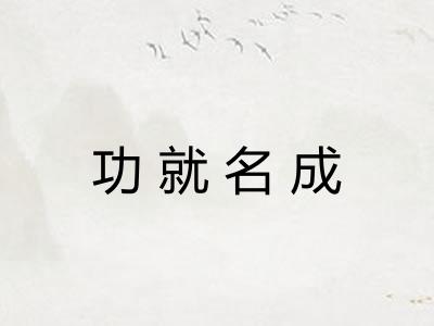 功就名成 功就名成