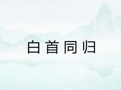 白首同归