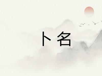 卜名