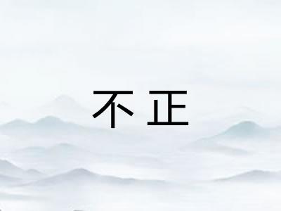 不正 不正