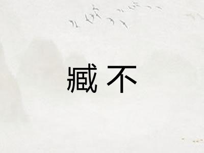 臧不 臧不