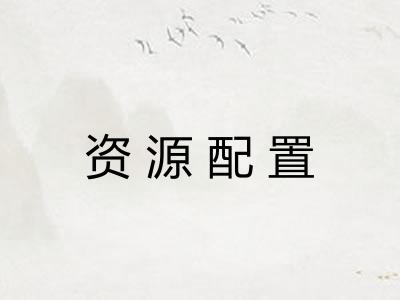 资源配置