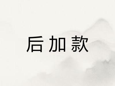 后加款 后加款