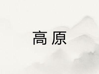 高原 高原