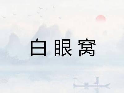 白眼窝 白眼窝