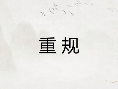 重规 重规
