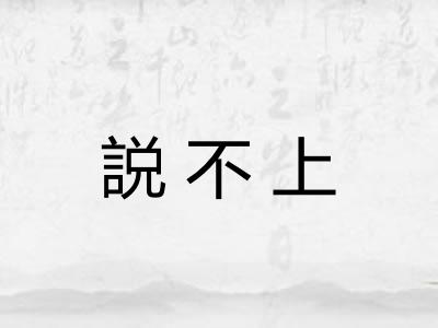 説不上