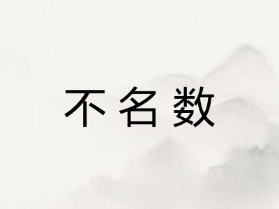 不名数 不名数
