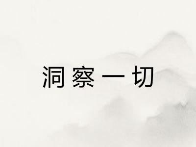 洞察一切