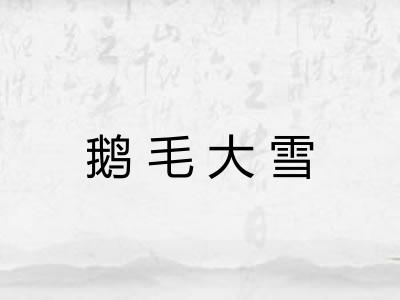 鹅毛大雪