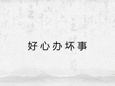 好心办坏事
