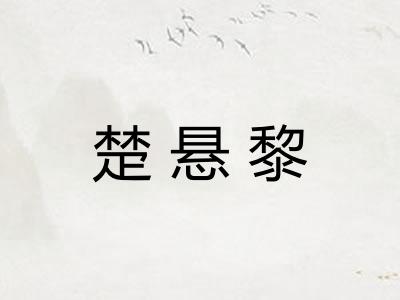 楚悬黎