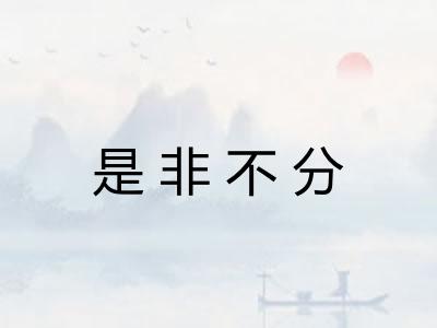 是非不分