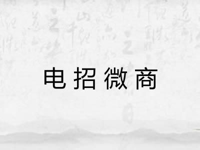 电招微商 电招微商