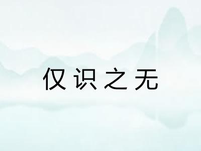 仅识之无 仅识之无