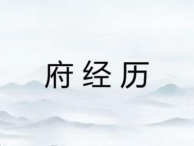 府经历 府经历