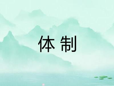 体制 体制