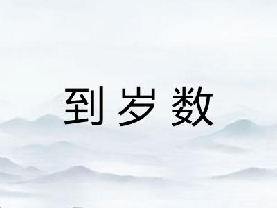 到岁数 到岁数