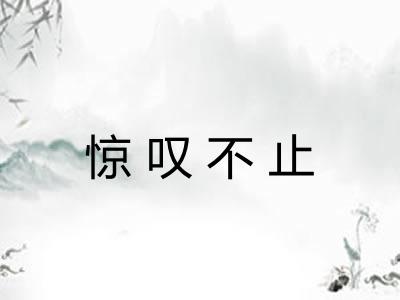 惊叹不止
