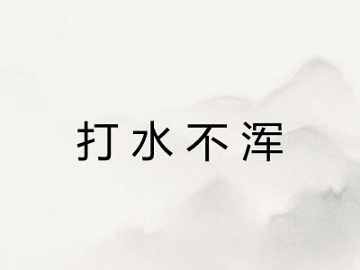 打水不浑