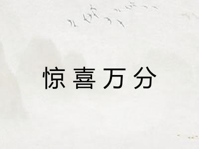 惊喜万分