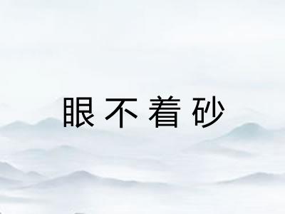 眼不着砂