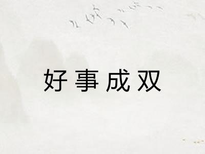 好事成双