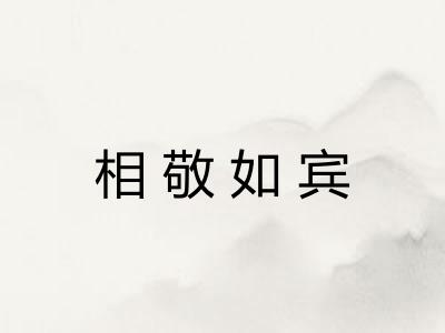 相敬如宾