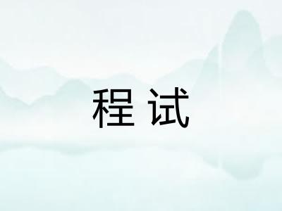 程试