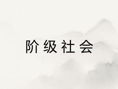 阶级社会