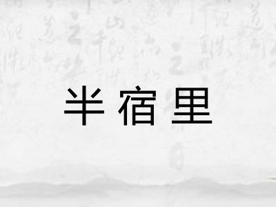 半宿里 半宿里