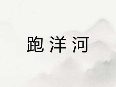跑洋河 跑洋河