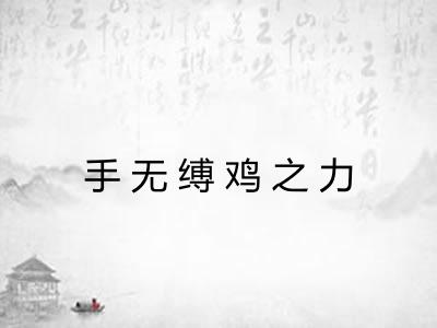 手无缚鸡之力 手无缚鸡之力