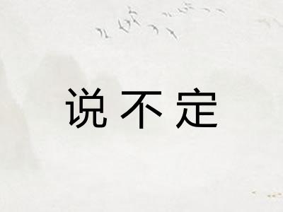 说不定