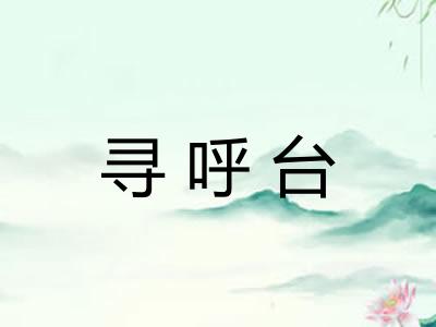 寻呼台 寻呼台