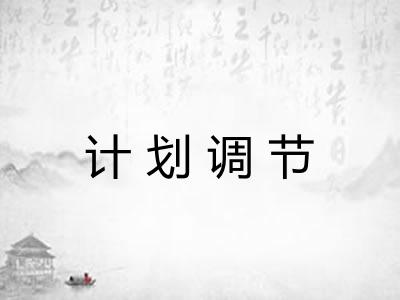 计划调节